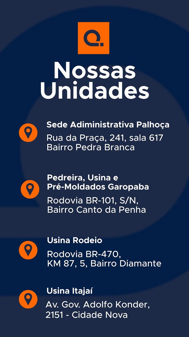Unidades e estrutura operacional da Qualidade Mineração